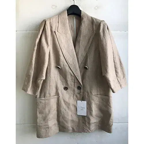 [BUNJANG] DANIELLE ESTHÉ 100% Linen 7.8 Sleeve Jacket Beige / 다니엘에스떼 정품/2021-77/새제품
