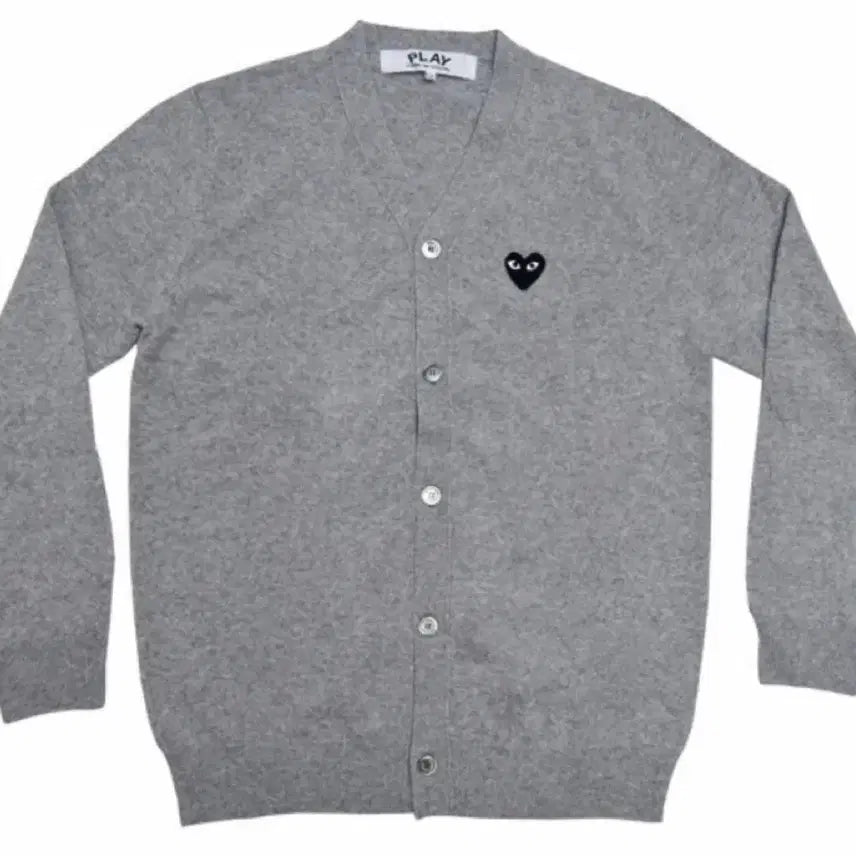 [BUNJANG] Comme des Garçons Grey Cardigan Black Emblem / 꼼데가르송 그레이 가디건 블랙와펜