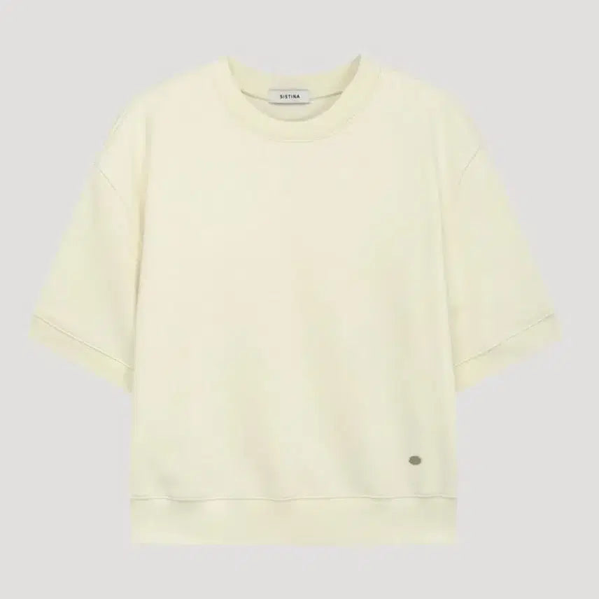 [BUNJANG] Sistina Half-Sleeve Sweatshirt Cream / 시스티나 반팔 맨투맨 새상품