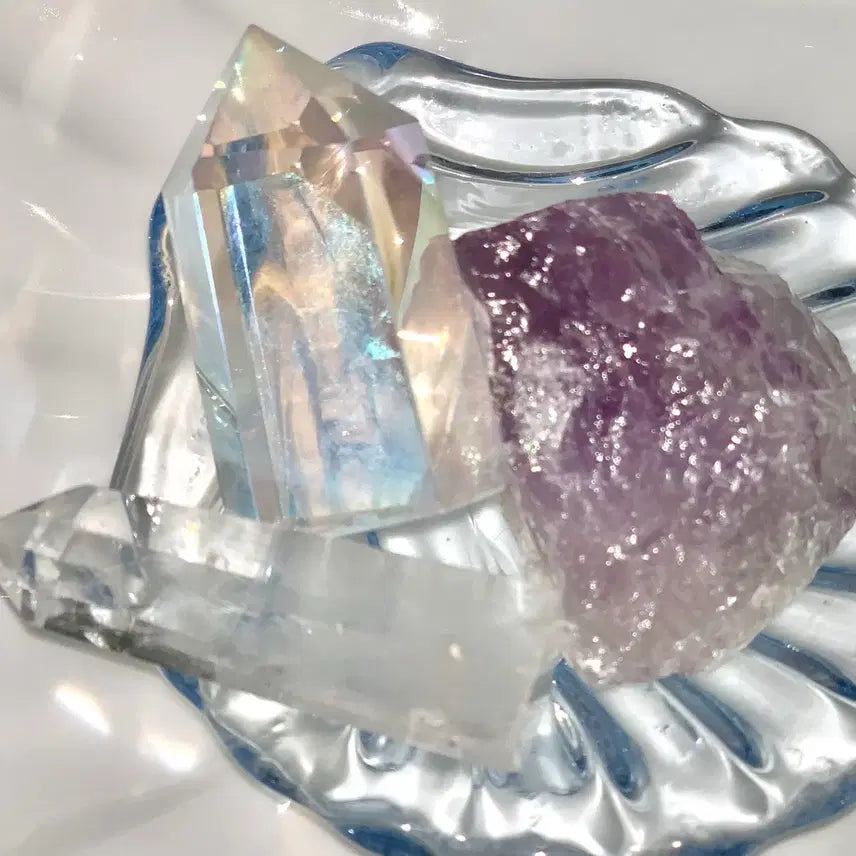 [BUNJANG] Wishstone Crystal Cluster, Wishcore Fairycore Rainbow Amethyst / 위시스톤 크리스탈 원석 클러스터 힐링 스톤 페어리코어 레인보우 수정 라벤