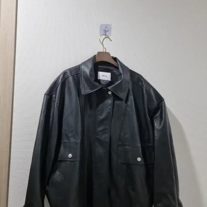 [BUNJANG] Dope Sef Vegan Leather Oversized Blouson Jacket / 도프셉 비건레더 오버핏 블루종 자켓