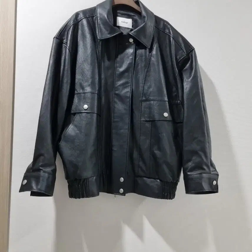 [BUNJANG] Dope Sef Vegan Leather Oversized Blouson Jacket / 도프셉 비건레더 오버핏 블루종 자켓
