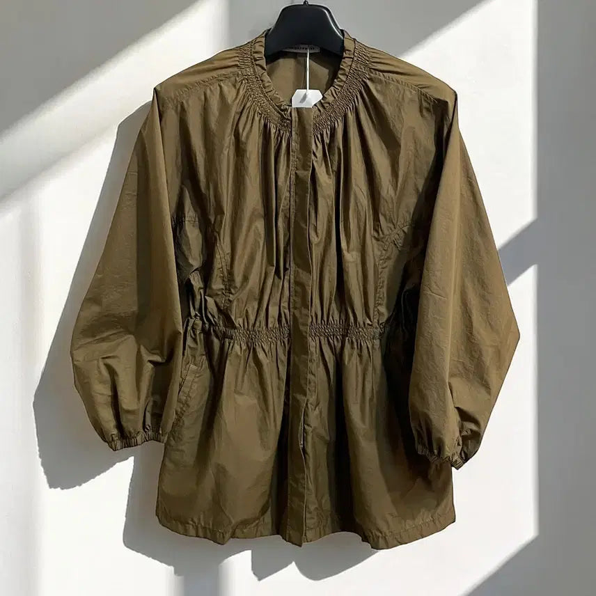[BUNJANG] The CASHMERE Shirring Zip Blouse / 더 캐시미어 셔링 집업 블라우스