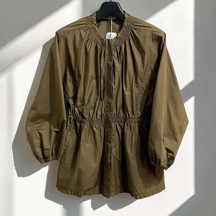 [BUNJANG] The CASHMERE Shirring Zip Blouse / 더 캐시미어 셔링 집업 블라우스