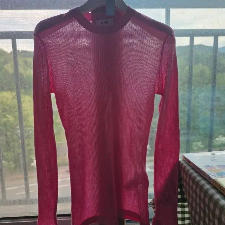 [BUNJANG] ORR Ribbed Round Neck Knit Pink L / ORR (오르) 골지 라운드넥 니트 핑크 L