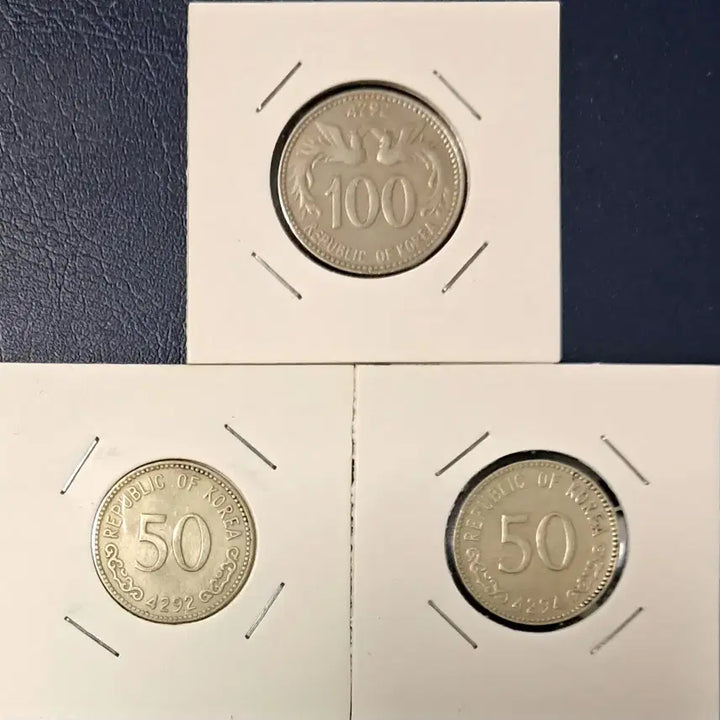 [BUNJANG] South Korea 100 Won (1959), 50 Won (1959), 50 Won (1961) Coins / 4292년 (1959년)백환 오십환 4294년 (1961년) 오십환사용제
