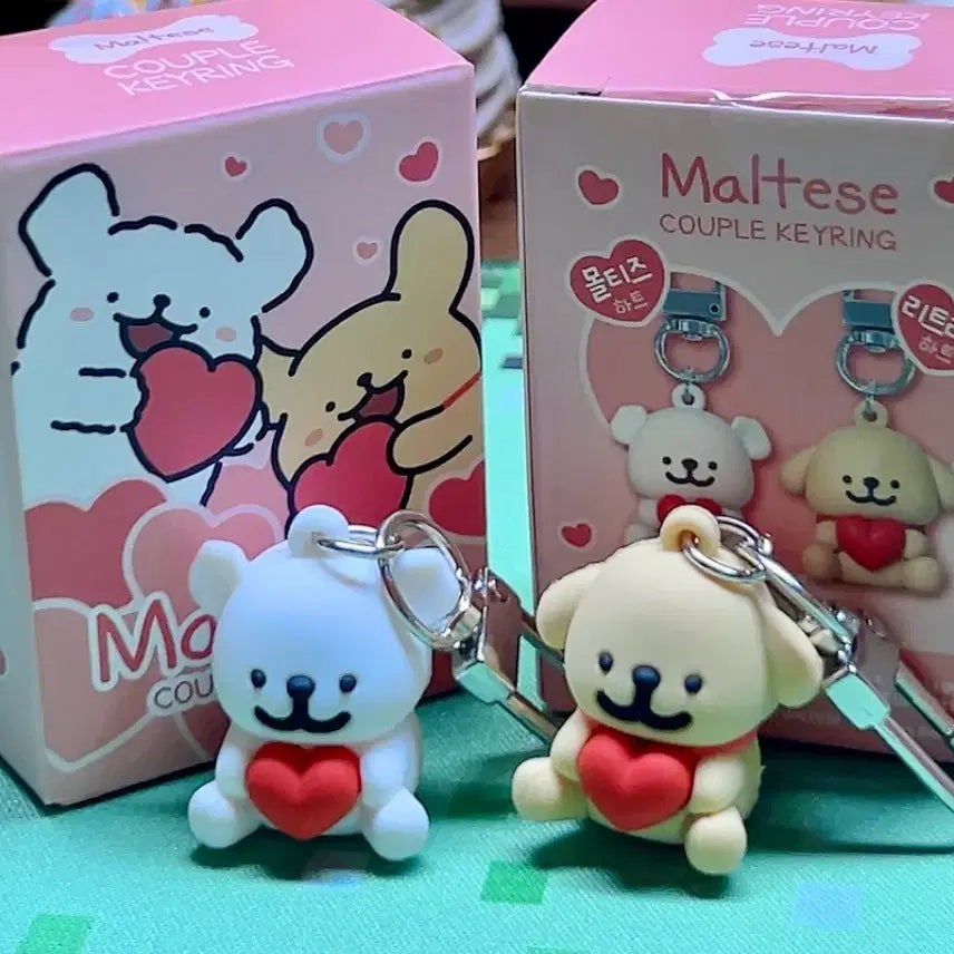 [BUNJANG] Maltese Couple Keyring / 몰티즈 커플 키링(캐릭터 지정 가능) 판매합니다.