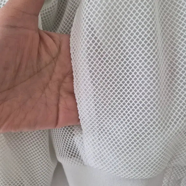 [BUNJANG] Hansome System White Mesh Zip-Up Jumper / [한섬시스템]화이트 메쉬 망사 집업 점퍼