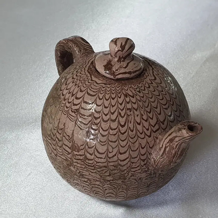 [BUNJANG] Unique Raku-Mon Pattern Ceramic Teapot / 독특한 연리문 패턴 도자기 찻주전자
