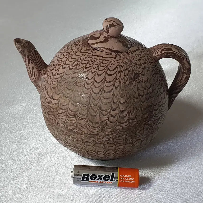 [BUNJANG] Unique Raku-Mon Pattern Ceramic Teapot / 독특한 연리문 패턴 도자기 찻주전자