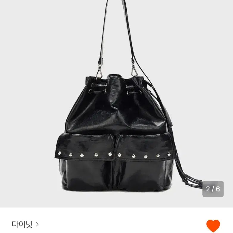 [BUNJANG] DINIT 5-WAY Stud Pocket Multi Bag Black / 다이닛 5-WAY 스터드 포켓 멀티백 블랙