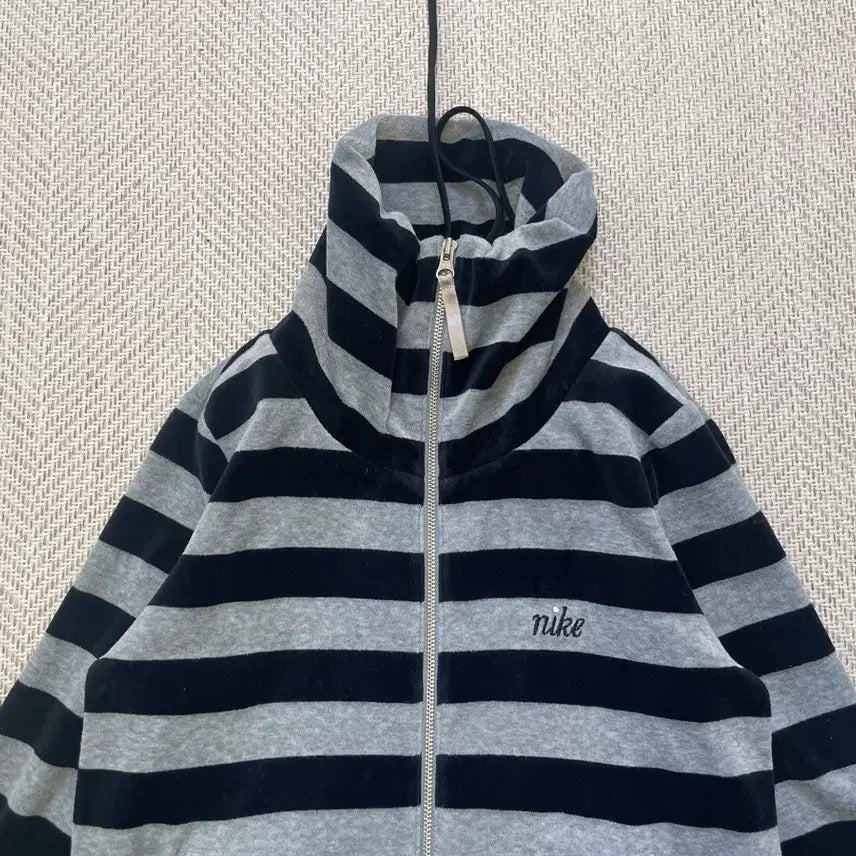 [BUNJANG] Nike Terry Cotton Stripe Zip-Up Jacket / 나이키 태리코튼 스트라이프 집업 자켓