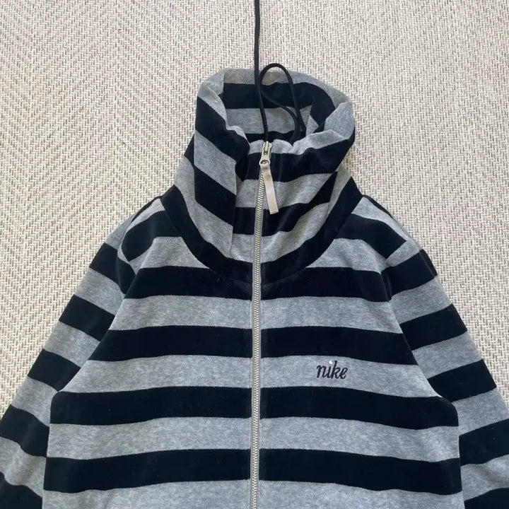 [BUNJANG] Nike Terry Cotton Stripe Zip-Up Jacket / 나이키 태리코튼 스트라이프 집업 자켓