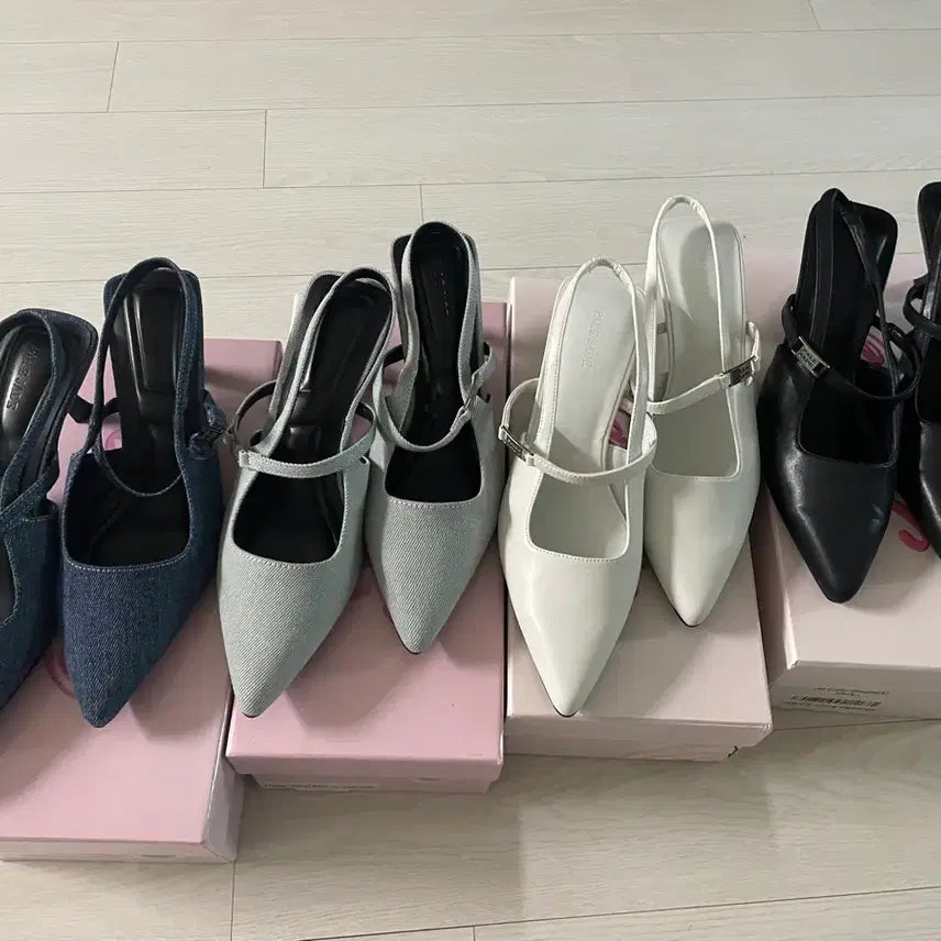 [BUNJANG] Pale Jade Slingback Shoes White / 230/235) 새상품 페일제이드 슬링백 화이트 중청 연청