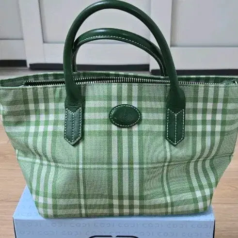 [BUNJANG] Beanpole Check Mini Tote Bag Green / BEAN POLE 체크 미니 토트백 그린