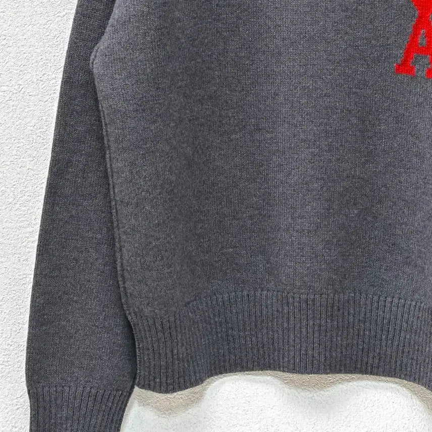 [BUNJANG] AMI Big Heart Knit Grey L / 아미 빅하트 니트 그레이 L