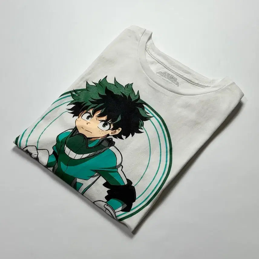[BUNJANG] My Hero Academia Izuku Midoriya Official Vintage Short Sleeve T-Shirt XL / 나히아 히로아카 미도리야 이즈쿠 공식 오피셜 빈티지 반팔 티셔츠 XL