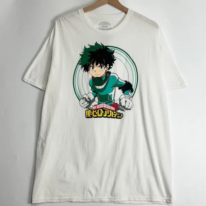 [BUNJANG] My Hero Academia Izuku Midoriya Official Vintage Short Sleeve T-Shirt XL / 나히아 히로아카 미도리야 이즈쿠 공식 오피셜 빈티지 반팔 티셔츠 XL
