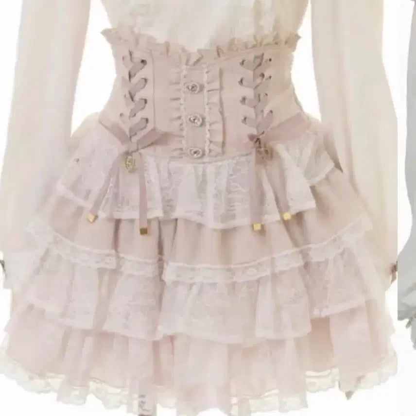 [BUNJANG] LIZLISA Tiered Skirt Pink / 리즈리사 티어드 스커트  핑크