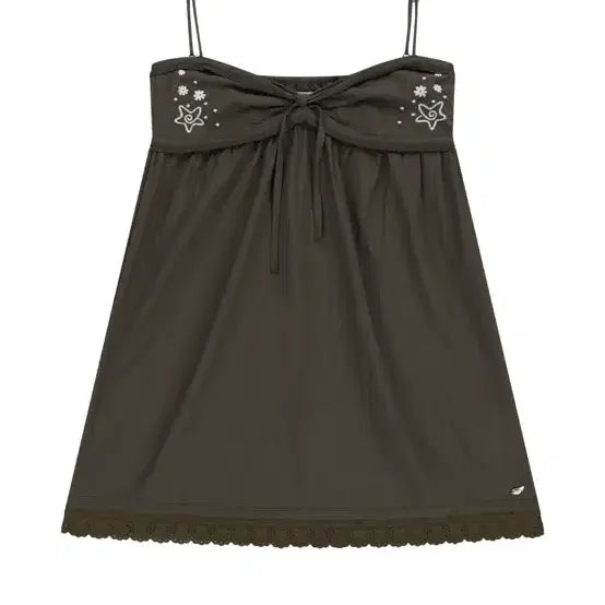 [BUNJANG] Koisea Solar Stitch Mini Dress Brown / 코이세이오 SOLAR STITCH MINI DRESS BROWN