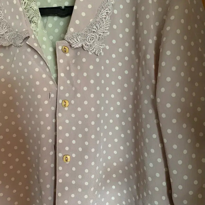 [BUNJANG] Vintage Lavender Polka Dot Blouse / 빈티지 연보라 도트 블라우스