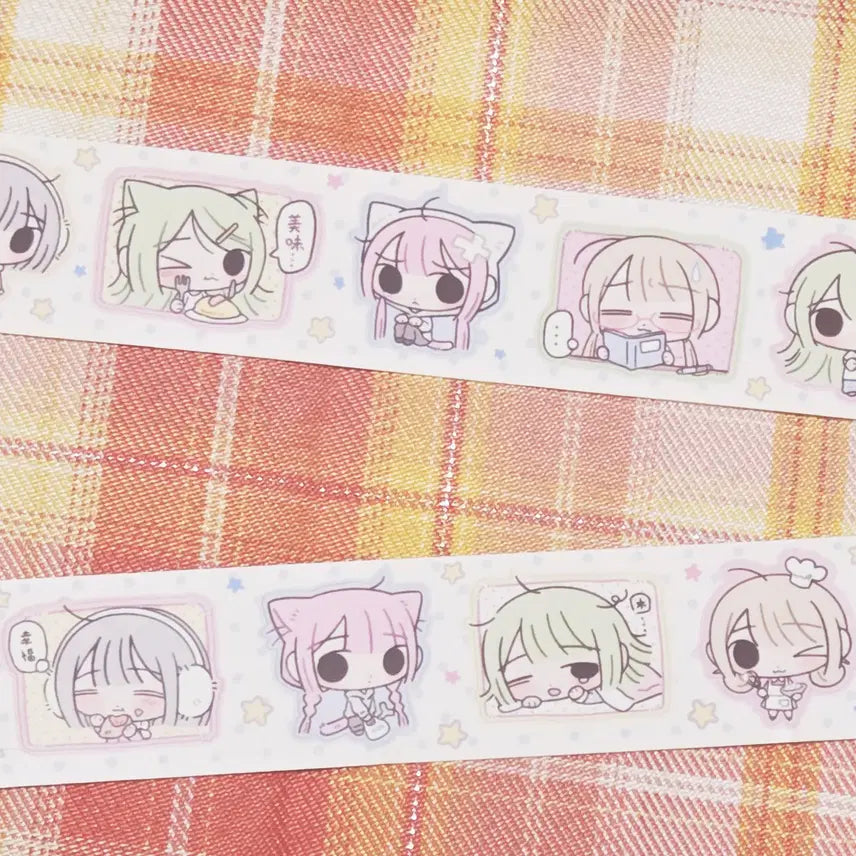 [BUNJANG] Overseas Artist Mini Daily Life Round Girl World Kiss Cut Sticker / [띵] 해외작가_미니 일상 동글소녀세계 키스컷 /다꾸 문구 소분