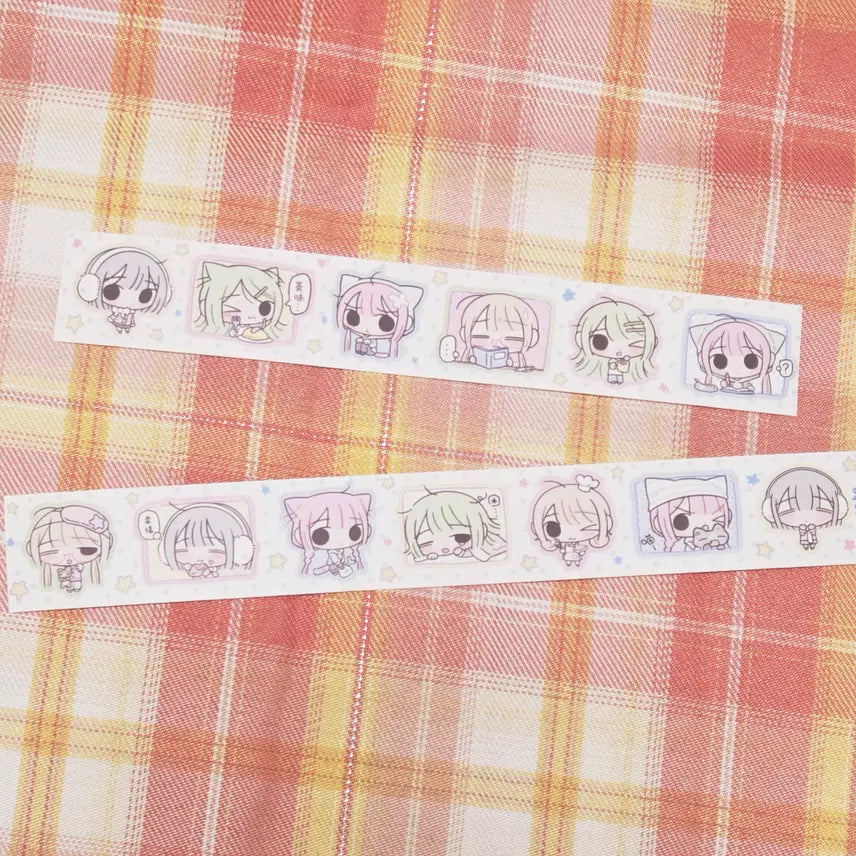[BUNJANG] Overseas Artist Mini Daily Life Round Girl World Kiss Cut Sticker / [띵] 해외작가_미니 일상 동글소녀세계 키스컷 /다꾸 문구 소분