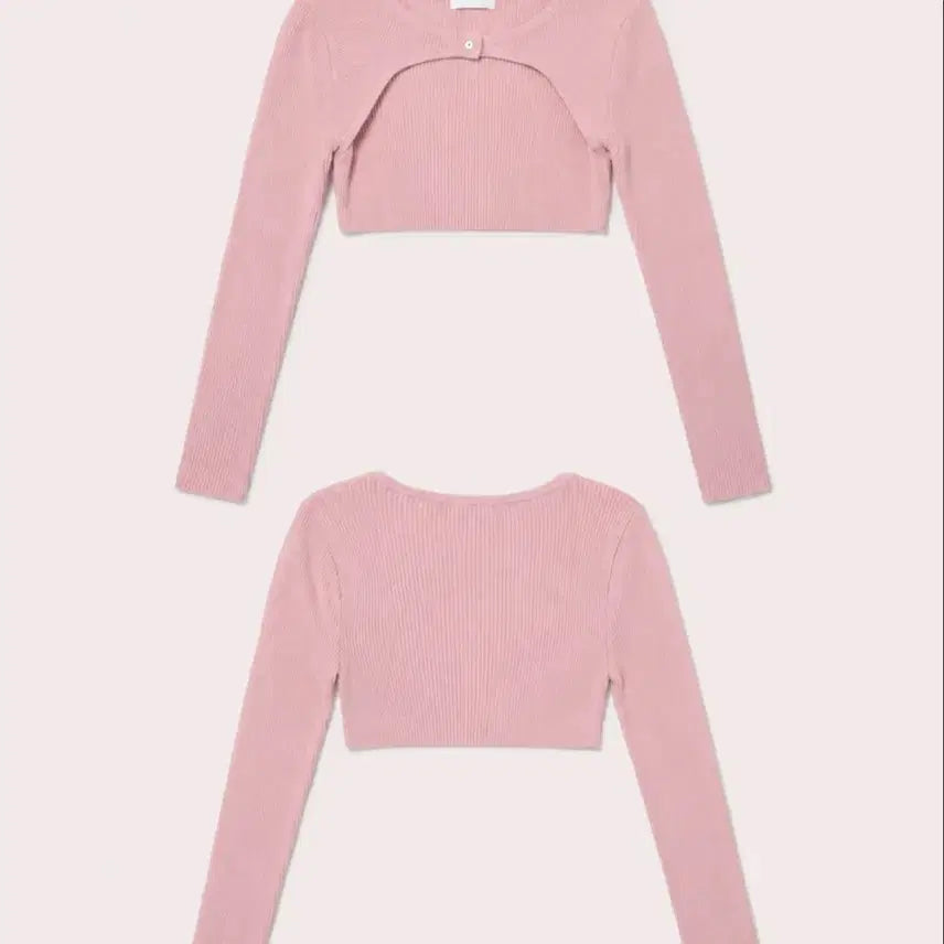 [BUNJANG] Ribbed Shrug Bolero - Pink / 수입의류 슬림핏 핑크 골지 슈러그 볼레로 교신가능