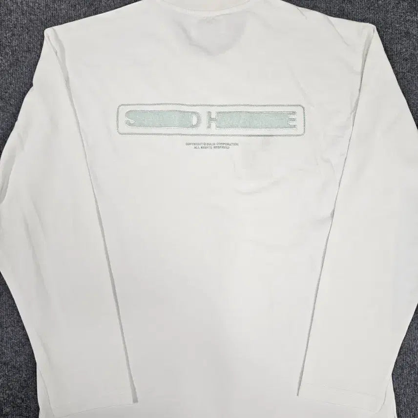 [BUNJANG] Solid Homme White Long-Sleeve Shirt with Back Logo / 솔리드옴므 백로고 화이트 긴팔셔츠 급처