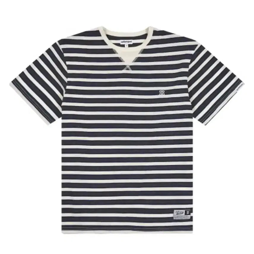 [BUNJANG] Safari Spot Ruby Base Black Stripe Short Sleeve T-Shirt / 새상품 사파리스팟 루베이스 반팔 반소매 블랙 스트라이프