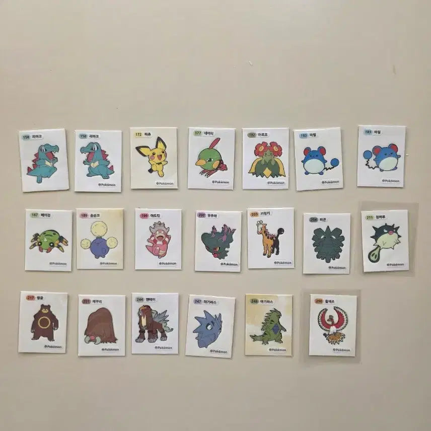 [BUNJANG] Pokemon Stickers Generation 1 &amp; 2 (3-Digit) / 포켓몬 띠부씰 1세대, 2세대 3자리