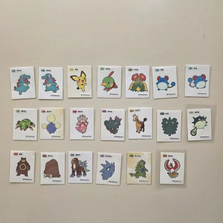 [BUNJANG] Pokemon Stickers Generation 1 &amp; 2 (3-Digit) / 포켓몬 띠부씰 1세대, 2세대 3자리