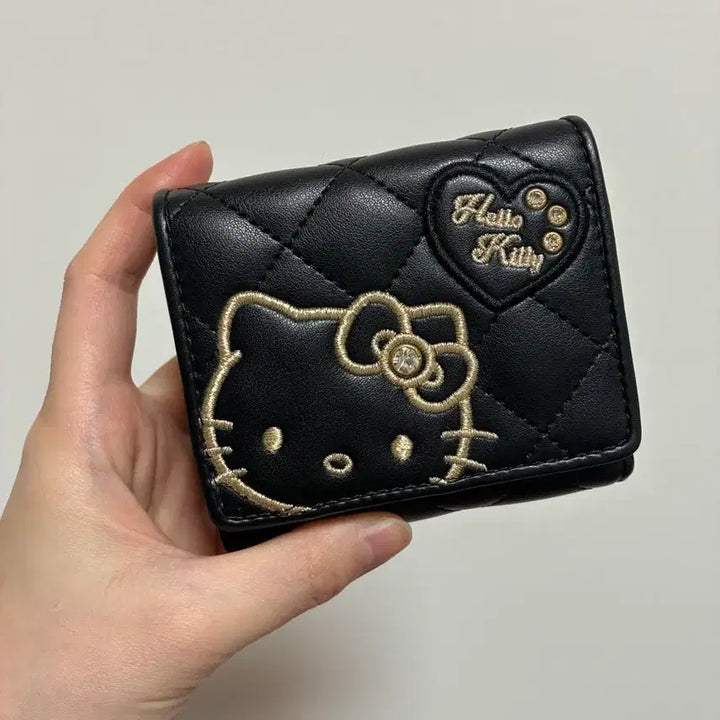 [BUNJANG] Sanrio Hello Kitty 3-Tier Wallet Black / 일본 수입제품) 산리오 헬로키티 3단지갑 블랙