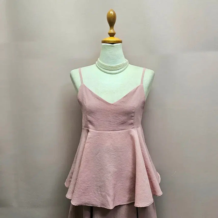 [BUNJANG] Pink Back-Ribbon Bustier / 핑크 뒷리본 뷔스티에