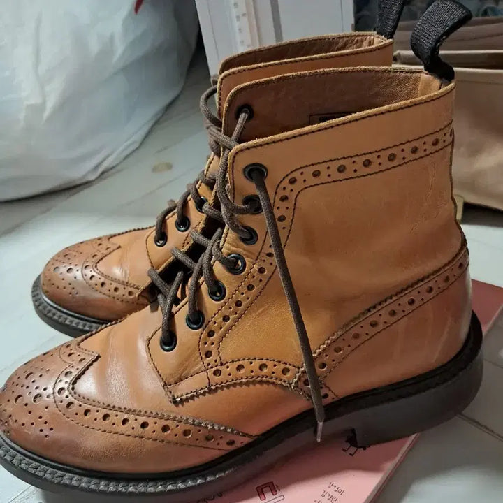 [BUNJANG] Vero Cuoio Wingtip Boots 235mm Tan / 베로꾸오이오 vero cuoio 윙팁 부츠 235mm 탄색상