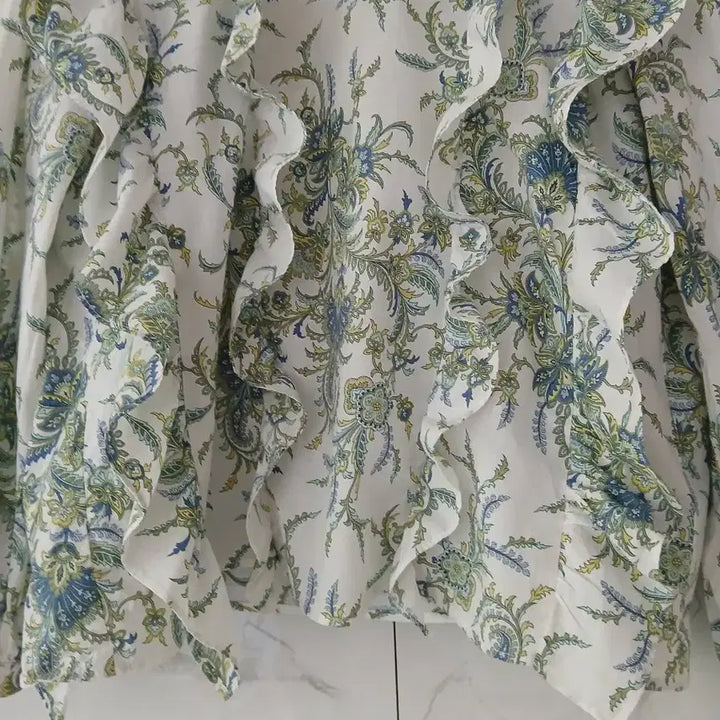 [BUNJANG] ZARA Paisley Frill Blouse / 자라 페이즐리 프릴 블라우스