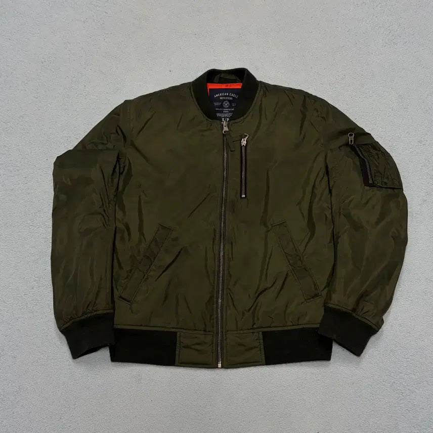 [BUNJANG] American Eagle Khaki Bomber Jacket / 95) (3회착) 아메리칸이글 카키 블루종 자켓