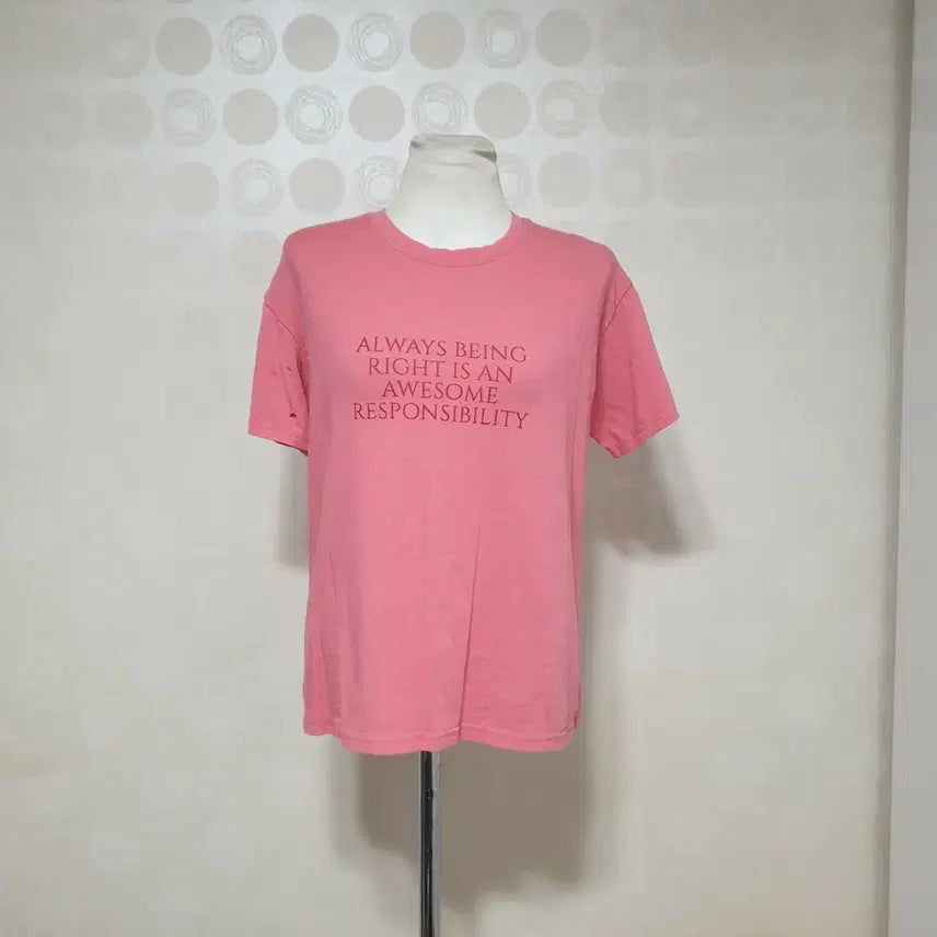 [BUNJANG] Pink Short Sleeve T-Shirt / 핑크반팔티66 반팔티66 티셔츠66