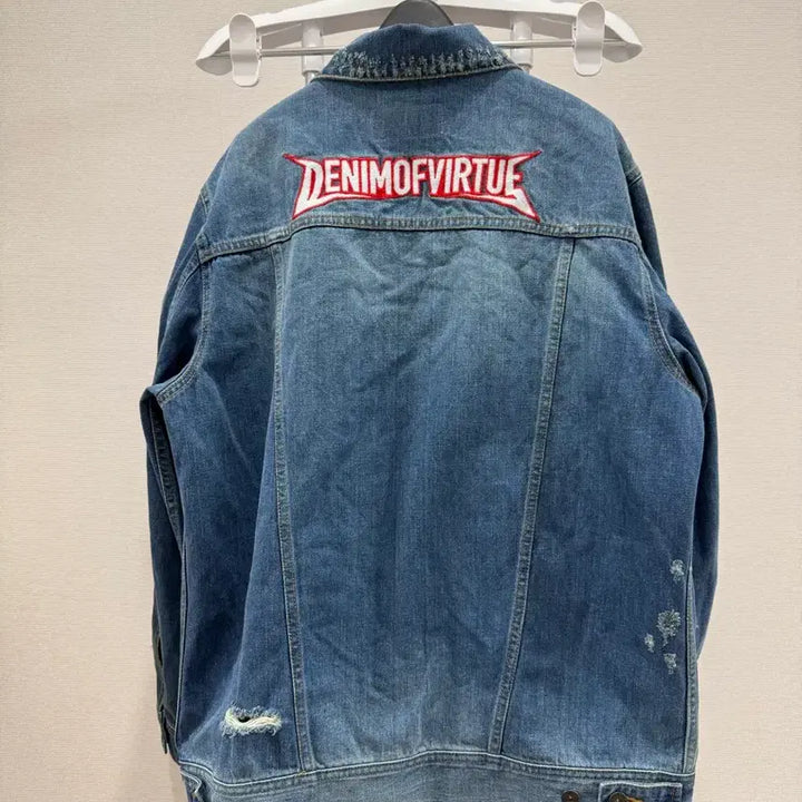 [BUNJANG] Denim of Virtue Indigo Denim Jacket / 데님오브벌츄 와펜 인디고 데님 자켓