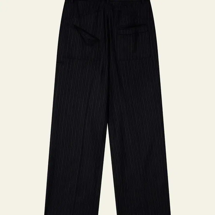 [BUNJANG] Weviness Belted Trousers Black Stripe / (3) 새상품 웨이비니스 벨티드 트라우저 블랙 스트라이프