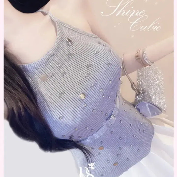 [BUNJANG] High-Quality Cubic Knit Top / 7만원대) 새상품 고퀄 큐빅 니트탑