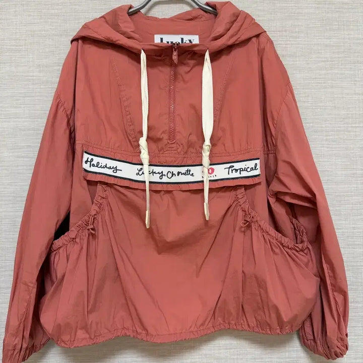 [BUNJANG] Lucky Chouette Anorak Windbreaker Pink / 럭키슈에뜨 아노락 바람막이 핑크