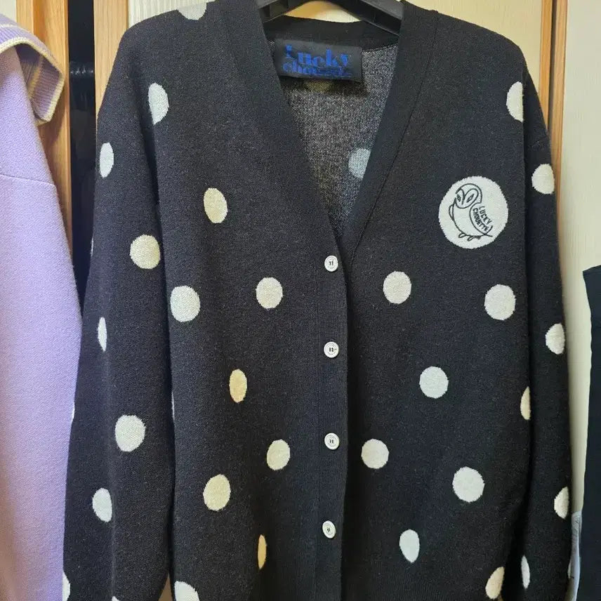 [BUNJANG] Lucky Chouette Polka Dot Cardigan / 럭키슈에뜨 도트 가디건
