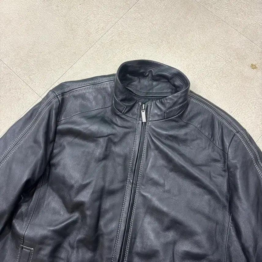 [BUNJANG] Lee Shinwoo Black Lambskin Leather Jacket / 이신우 양가죽 블랙 자켓