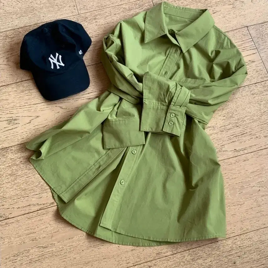 [BUNJANG] High-Density Oversized Cotton Shirt Green / 고밀도오버핏코튼셔츠/그린