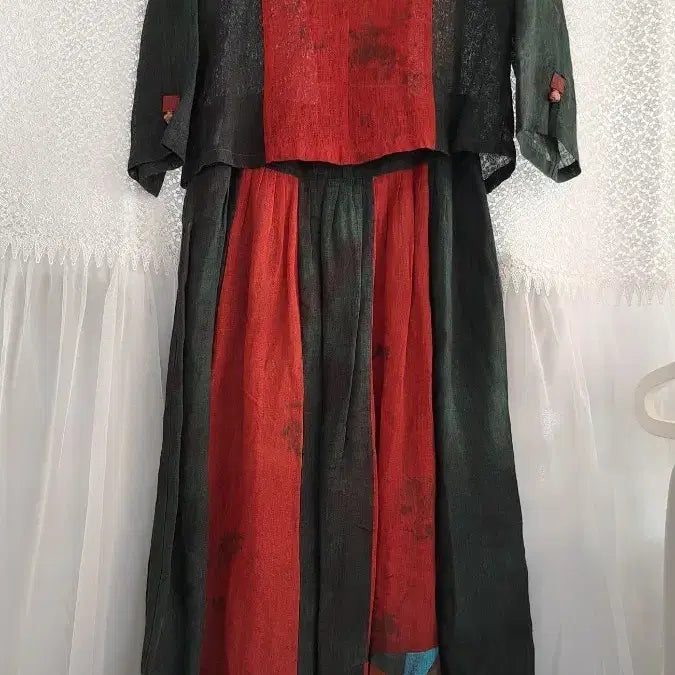 [BUNJANG] Natural Dye Two-Piece Suit Set Size 55 Half / 천연염색 투피스55반,거의새거
