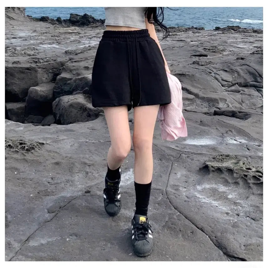 [BUNJANG] Black Training Shorts / 블랙 트레이닝 반바지