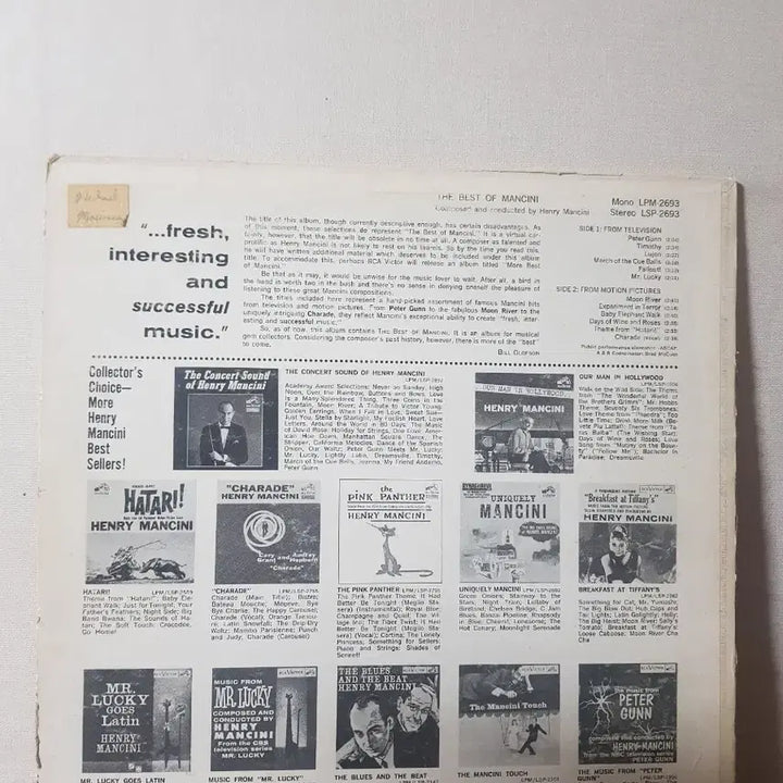 [BUNJANG] Henry Mancini Easy Listening LP Vinyl / Henry Mancini 경음악lp 염가엘피 바이닐 vinyl 수입lp