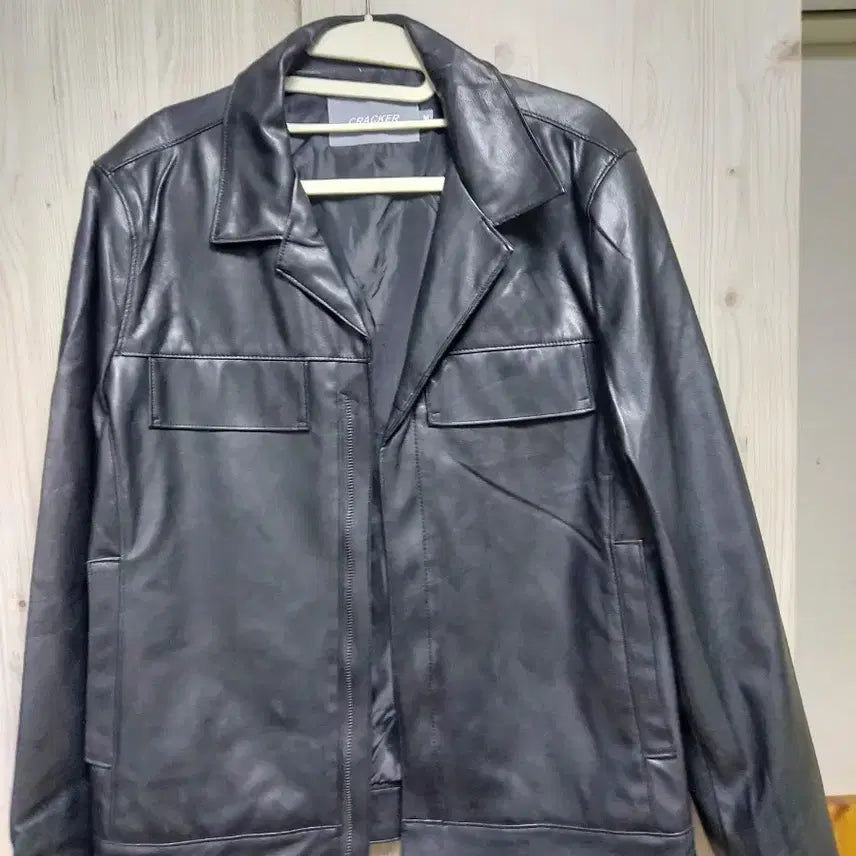 [BUNJANG] Cracker Black Leather Jacket / 크래커 블랙 레더 자켓