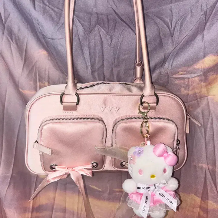 [BUNJANG] VVV Ribbon Tote Shoulder Bag Pink / vvv 리본 토트 숄더백 핑크 브이브이브이